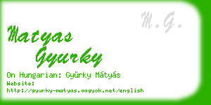 matyas gyurky business card